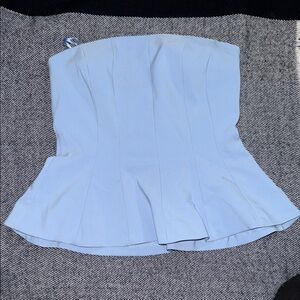 Zara Light Blue Strapless Crop Top